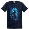 Blue Energy Warrior T Shirt Retro Anime Halftone Lightning Graphic Tee