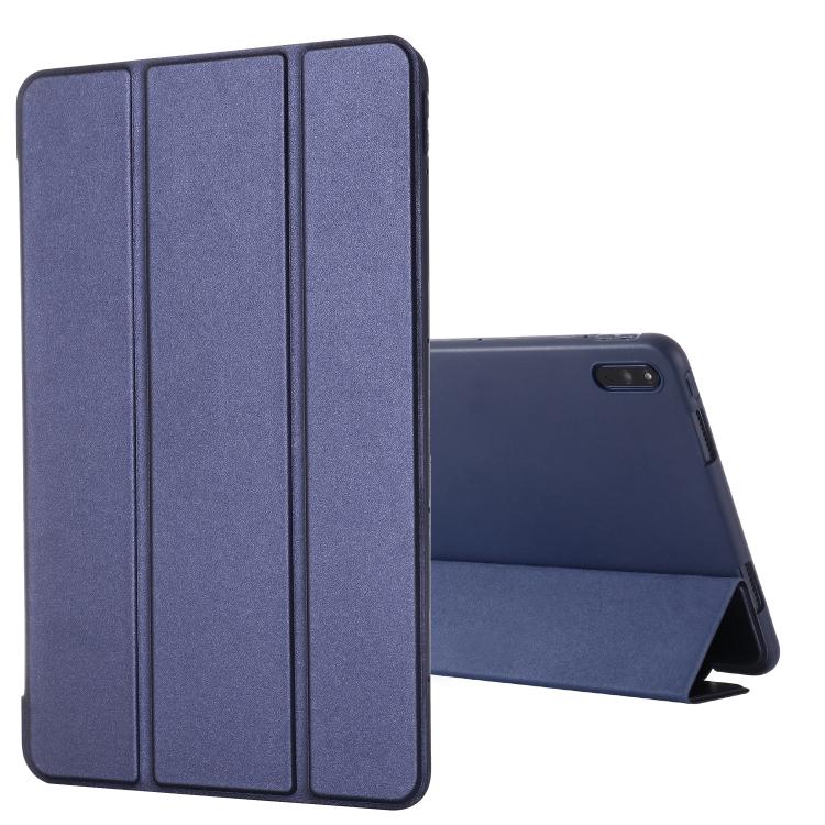 Für Huawei Matepad 10.4 GEBEI Stoßfeste horizontale Klapp-Lederhülle mit dreifach faltbarem Ständer(Grün)