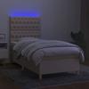 Maison Exclusive - Sommier à lattes de lit et matelas et LED Crème 100x200cm Tissu