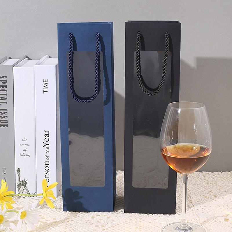 5Pcs Multi-Color Red Wine Packaging Gift Bags Thickened Not Easy To Break Party Gift Bags Family Dinner Wine Or Beer Packaging
