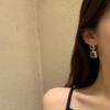 Pinkdudu Korean Version Clear Crystal Drop Stud Earrings Simple Alloy Geometric Square Earrings for Women Jewelry Gifts PD683