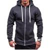 Men's 2024 Fashion Trend Casual Zip-Up Hoodie Jacket - Solid Color Cardigan Sweatshirt