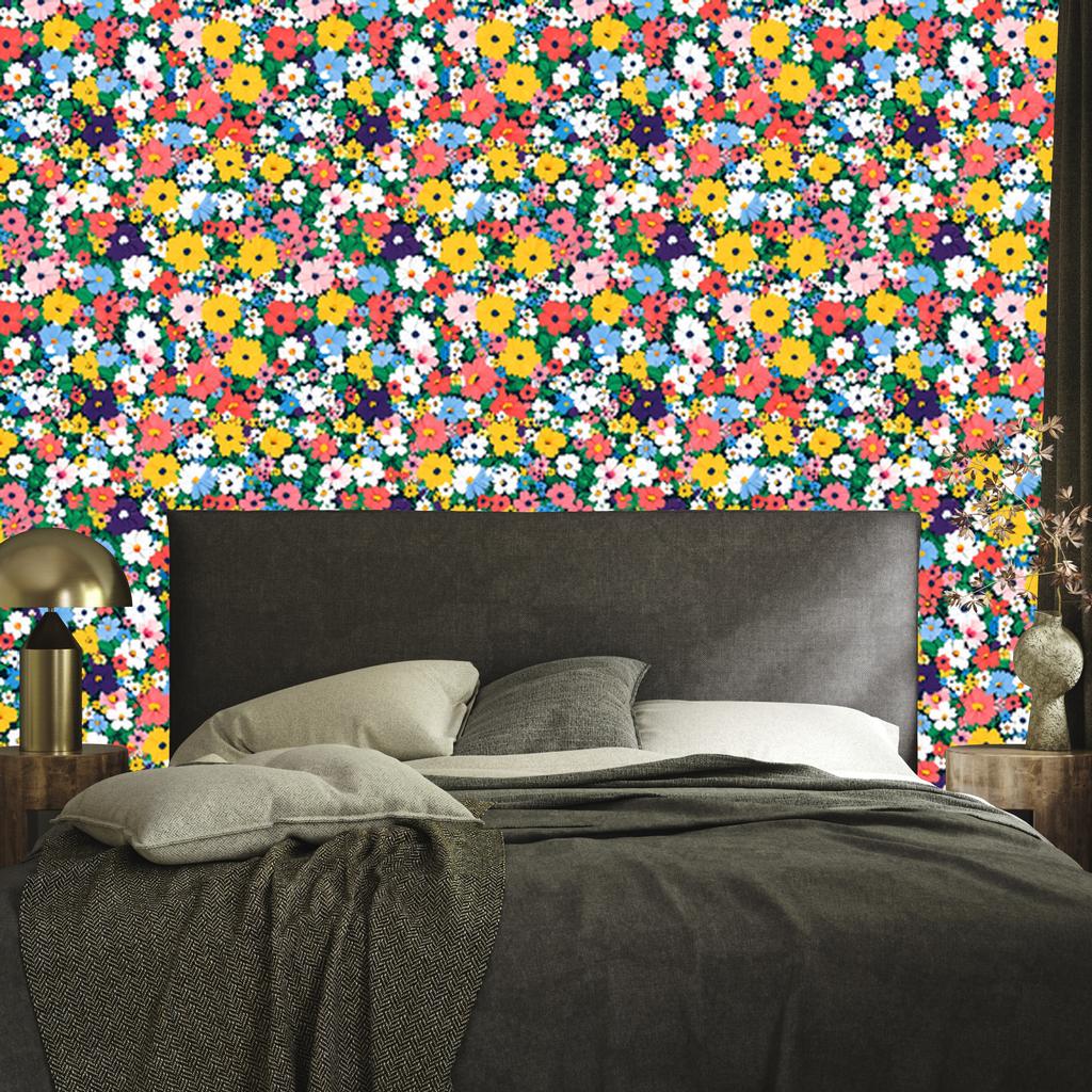 Wallpaper Small Flowers Sea and Yellow for Living Room and Bedroom 50x1000