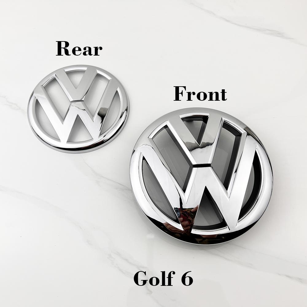 2pcs ABS 135mm Car Front Grille Badge and 110mm Rear Trunk Emblem Lid Logo Accessories For VW Golf 6 MK6 5K0853601C 5K0853630