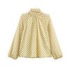 European and American women's clothing ins style 1116 summer scarf collar polka dot printing contrasting bottoming shirt inner shirt women