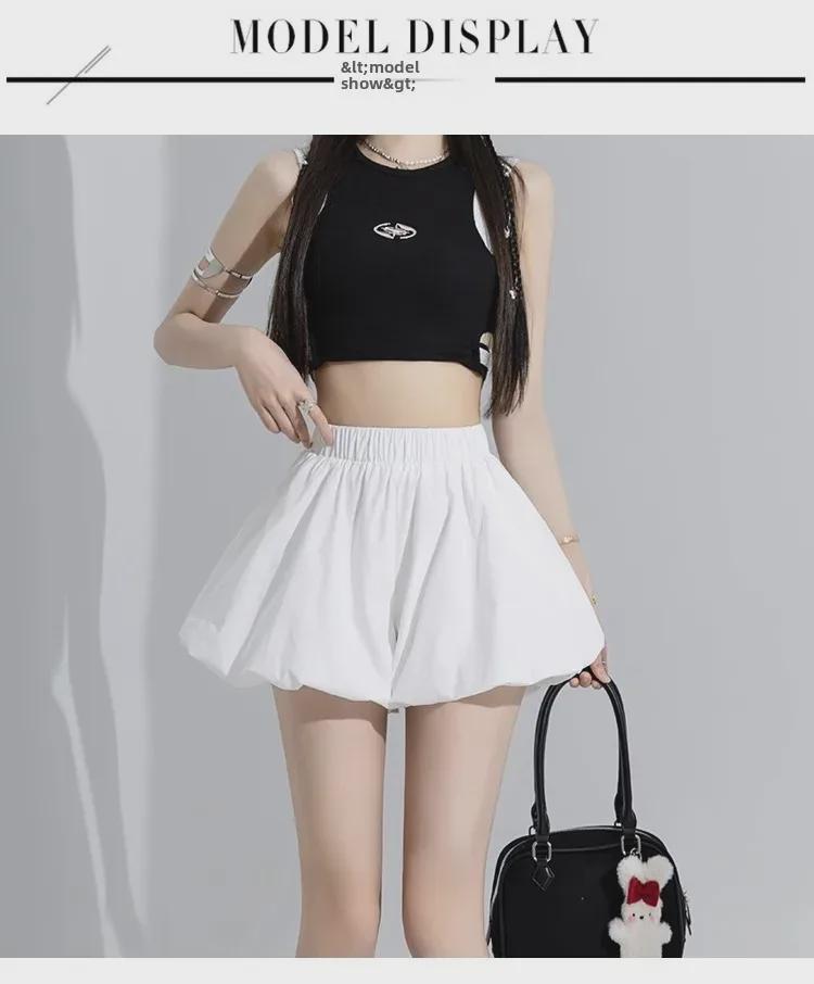 Women's 2024 Autumn Wide-Leg Elastic Waist Pumpkin Bloomers Shorts