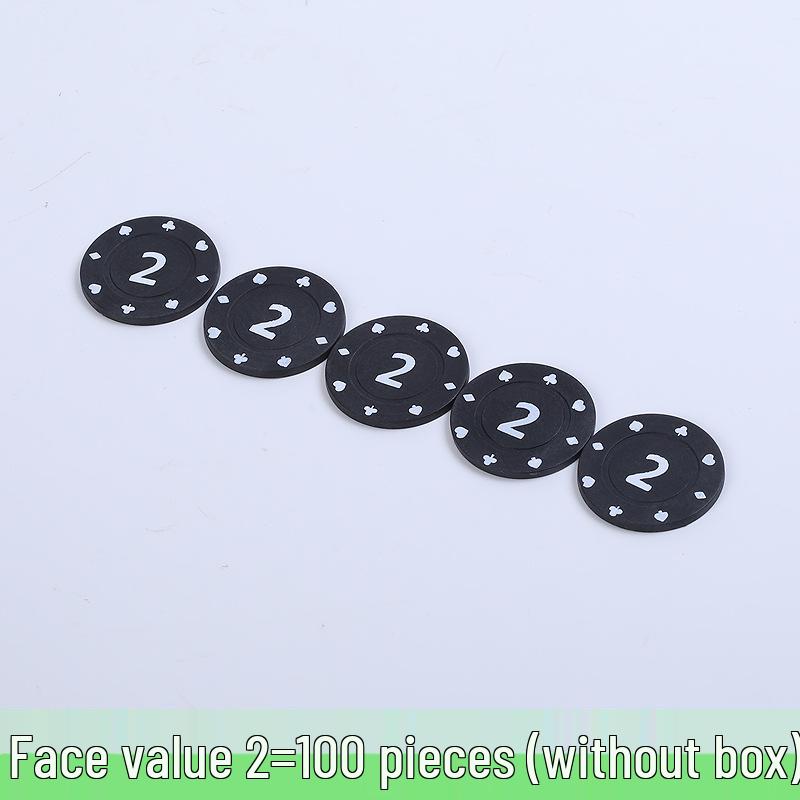 Boxed 100 Plastic Chips for Card Games: Baccarat, Mahjong, Poker