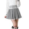 [YUMETENBO] Skirt Ribbon Lace Tuck Pleated Skirt 535469 Houndstooth Black