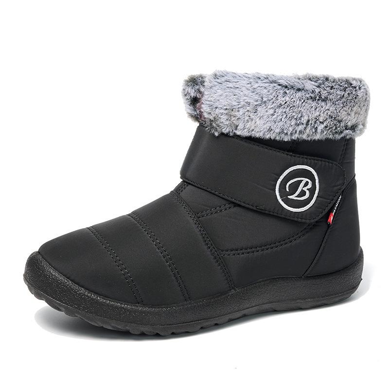 Damen Übergröße Winter Warme Schneestiefel Kunstfellfutter Wasserdichte Knöchelhohe Stiefel Rutschfeste Outdoorschuhe Wandern Bergsteigen Sportschuhe