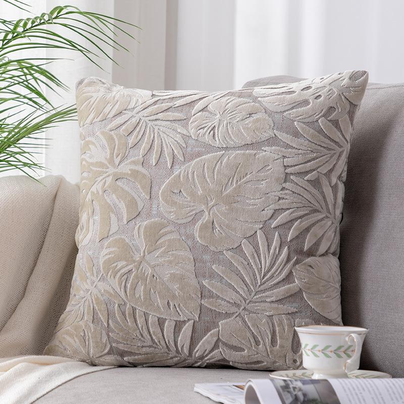 Housse de coussin feuille d'érable 45x45/50x50cm Housse de coussin Décoratif Velours Découpé Housse de coussin pour Canapé Lit Salon Décoration de Maison 50x50cm