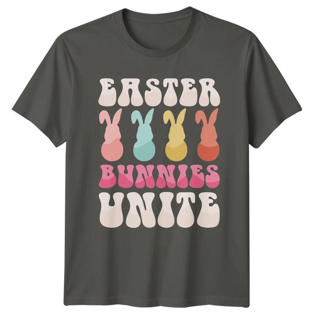 Easter Bunnies Unite TShirt Retro Bunny Easter Holiday Easter Gift S
