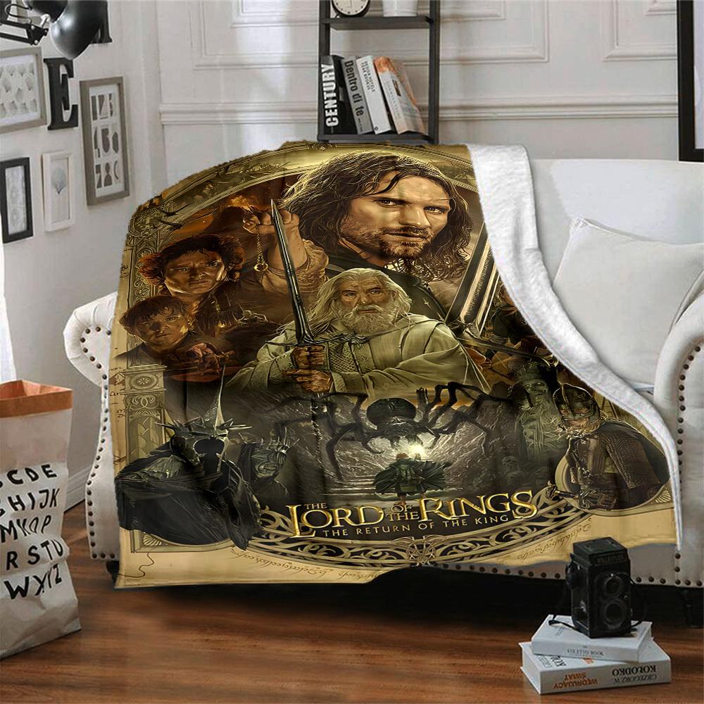 1pc Lord of the Rings Blanket Lightweight Flannel Throw For Sofa, Bed, Travel, Livingroom, Office, Couch, Chair, And Bed