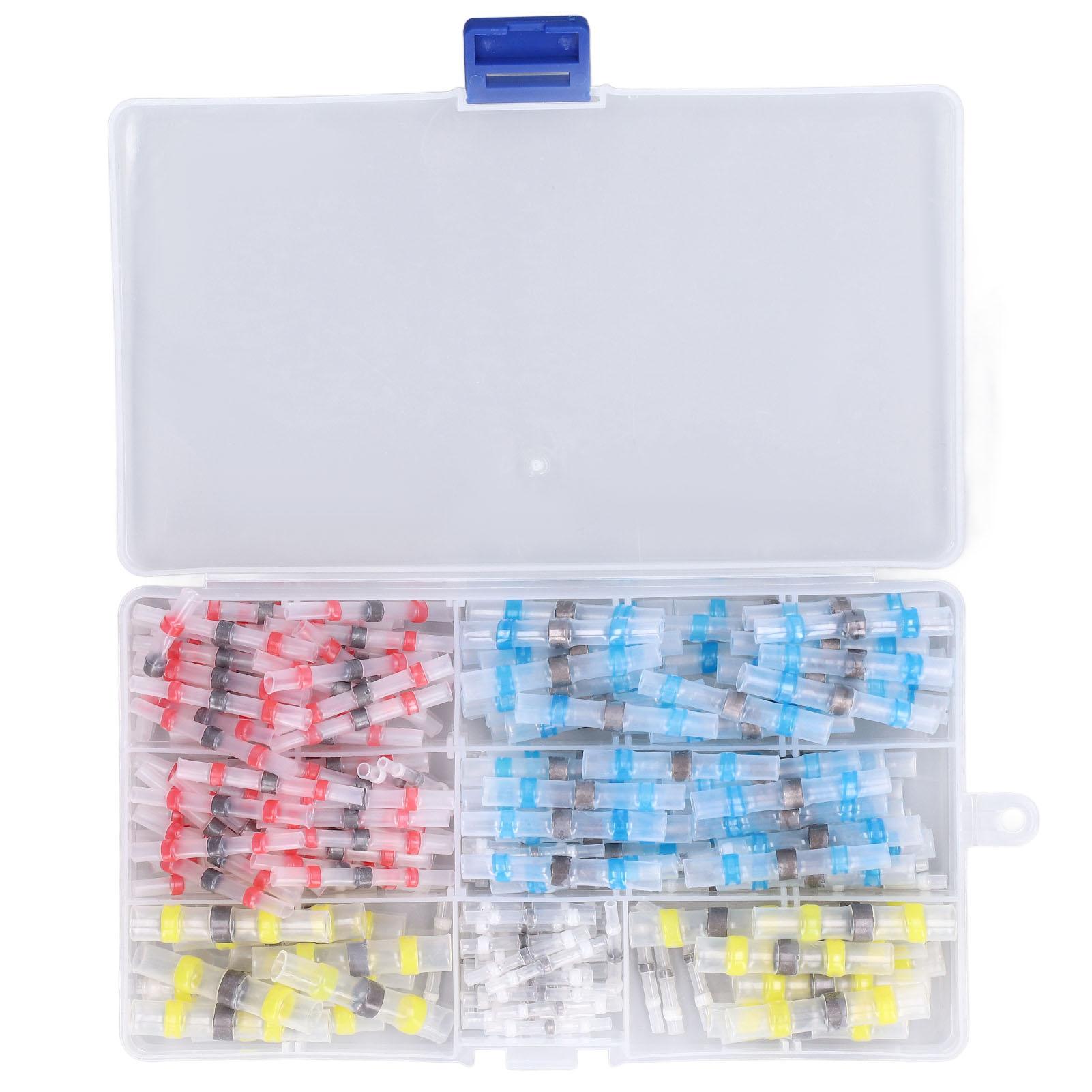 

200Pcs Solder Seal Wire Connectors Heat Shrink Cable Butt Splice Waterproof Insulated 2:1 Ratio