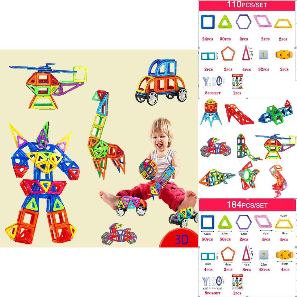 Multicolor Magnetic Building Blocks With Good Abrasion Resistance For Creative Kids