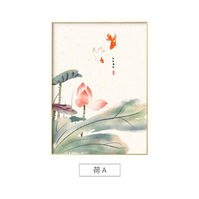 

Традиционный китайский лотос, настенная живопись, холст, живопись, плакаты с растениями и принты, настенная картина для гостиной, спальни, украшение дома 21*30cm