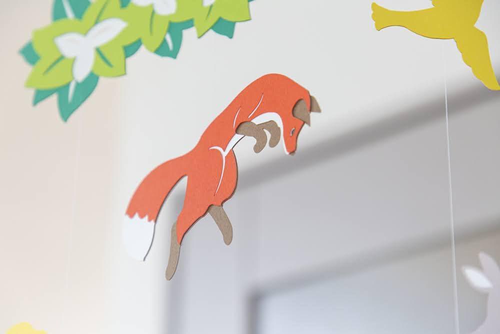 Mobile "Forest Path - Animal Trail" Gift, Adult Interior, W35cm x H42cm, Mobile Brand Born in Japan