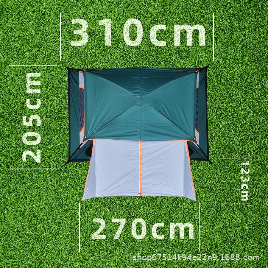 Tenda da campeggio spessa portatile impermeabile da esterno con due stanze, un soggiorno, doppio strato, attrezzatura da campeggio pieghevole