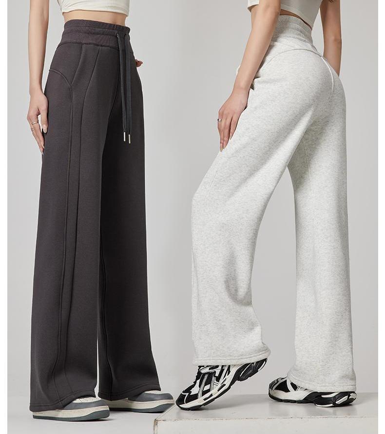 Gray Black Wide Leg Sweatpants For Women High Waist Sports Pants Casual Female Trousers Joggers Streetwear
