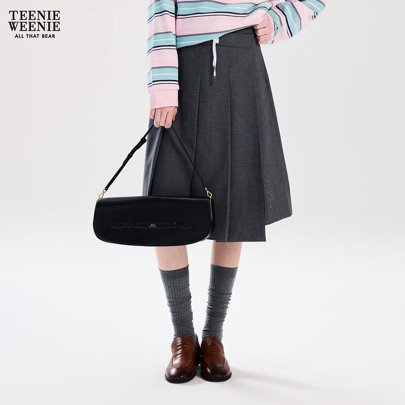 Teenie Weenie Bear Letter Asymmetrical Midi Skirt