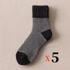 5Pairs/Lot Winter Warm Men's Woman Socks Super Thick Wool Solid Socks Merino Wool  Keep Warm Cold Resistant Snow Socks EU38-46