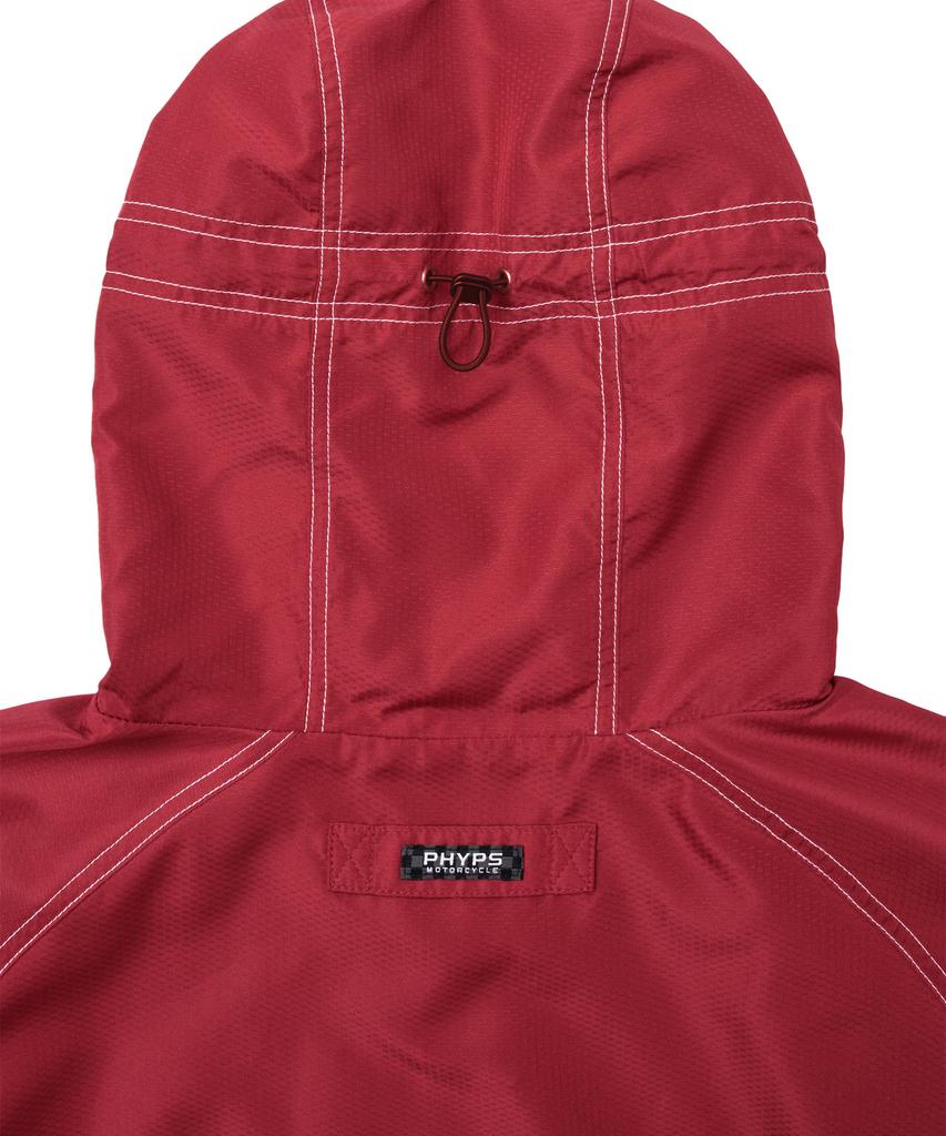 PHYPS MOTORCYCLE Ripstop Hooded Soccer Anorak Red