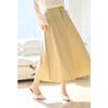 VICTORIA&VERA Women's A-Line Elastic Waist Pleated Midi Skirt