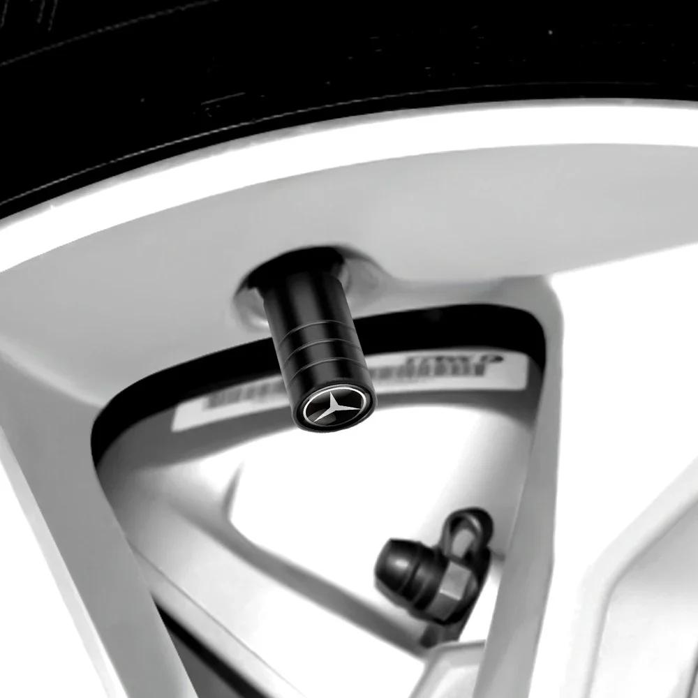 C200 E200 For Mercedes Benz 4PCS Car Wheel Tire Valve Caps Covers Accessories For Mercedes Benz AMG GLC GLB GLE CLA CLK W206 W20