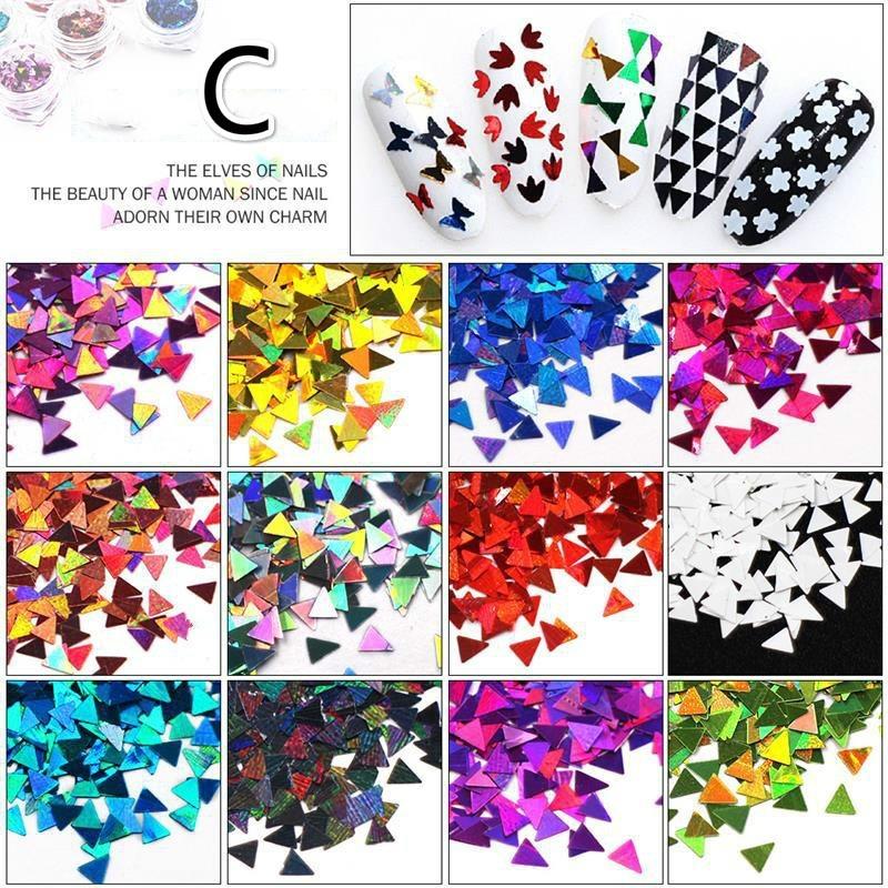 12 Pcs/set DIY Star Moon Butterfly Phantom Nail Sequin Decoration Set Nail Art Decoration Sequin Accessoires Ongles