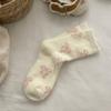 Female Autumn and Winter Thickened Warm Lovely Cartoon Puppy Moon Son Home Floor Sleep Tube Socks