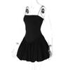 Sexy Women Vintage Solid Mini Dress Ball Gown Dresses U-Neck Sleeveless Summer Female Casual Dress Fashion Strap Dress