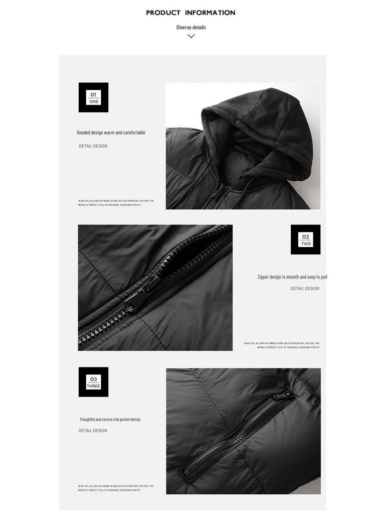 Men's Fashionable Hooded Cotton Jacket – Warm, Thick Winter Coat