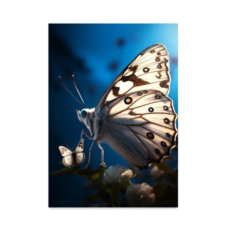 Charming Minimalist Wall Art Cute Kitty  Butterfly HD Canvas Poster for Living Room Bedroom Decor  Ideal Gift for Home Decor Ent
