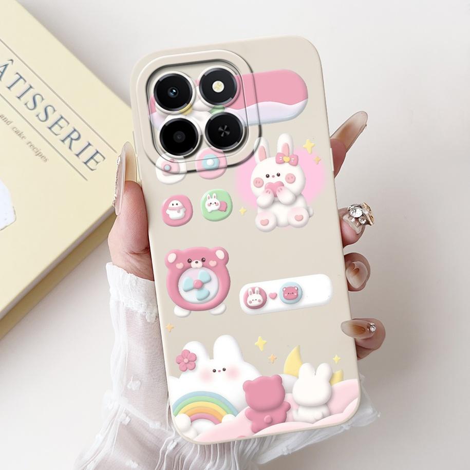 For Cover Honor X6c Phone Case Cute Cartoon Rabbit Love Heart Shockproof Funda For HonorX6c 4G NIC-LX1 NIC-LX2 NIC-LX3 X 6c Capa