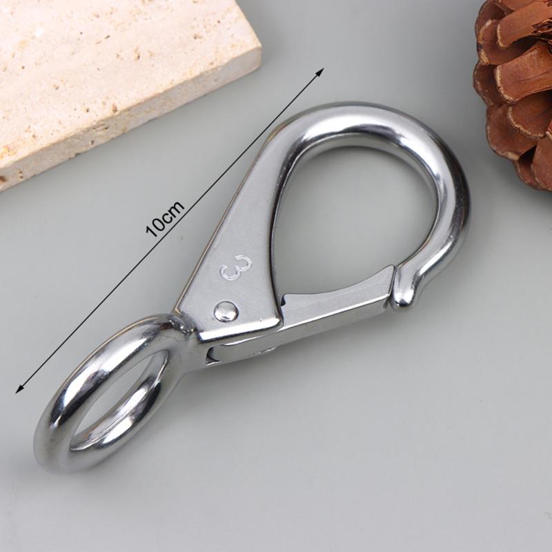 Heavy Duty Stainless Steel 304 Spring Snap Hook Rigid Loaded Fixed Eye Clip Carabiner Universal Marine Boats Clip Dock Hardware