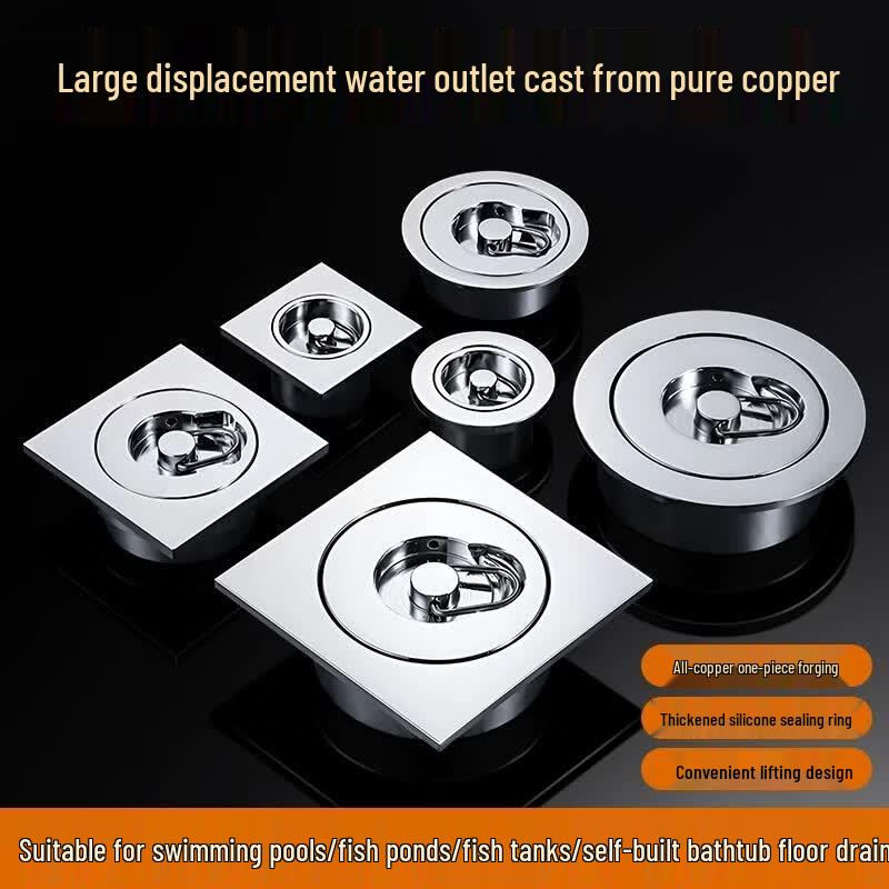 TLXT Copper Pool & Bath Floor Drain
