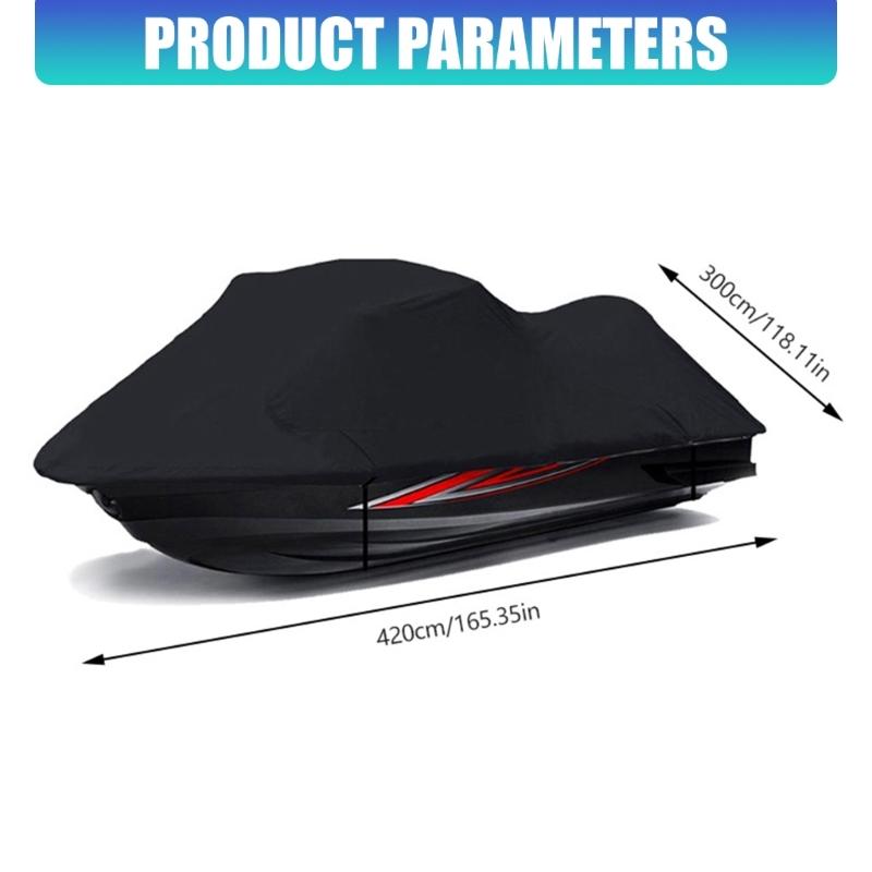 Universal PWC Cover With Elastic Hem And Adjustable Straps For Secure Fit On 120-135 Inch Personal Watercraft