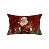 Christmas Atmosphere Pillow Cover Santa Claus Home Snow Scene Print Sofa Bedside Decoration Cushion Cover