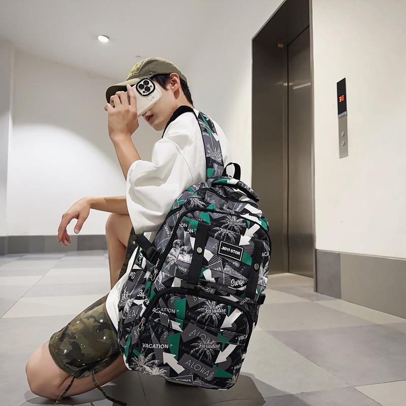 Letter Tree Fashionable Graffiti Large Capacity Student Backpack Daily For
