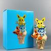 Pokemon Cone Ice Cream Pikachu Eevee Cartoon Figure Model PVC Ornament Kids Statue Doll Toys