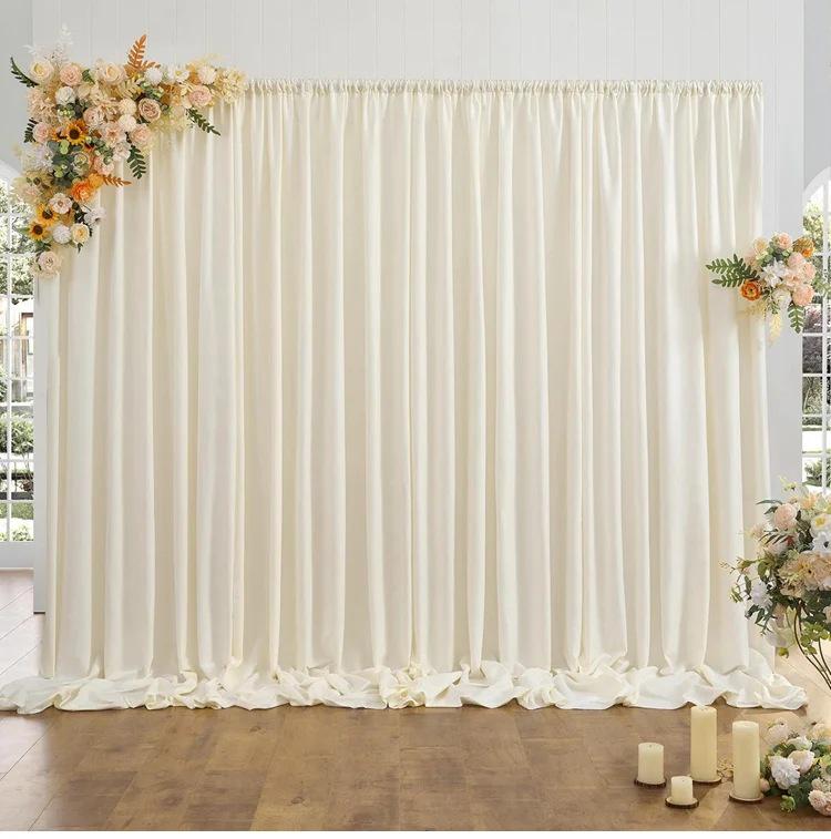 

Wedding Stretch Fabric Rod Pocket Curtain for Scenic Decor 75x214 cm 1 Panel слоновая кость