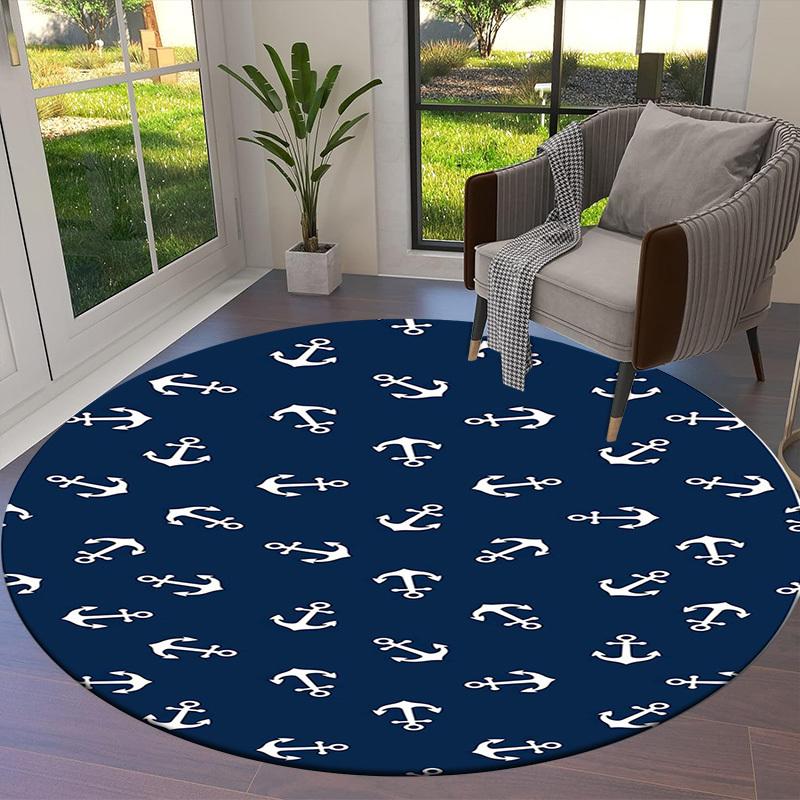 1pc Office Carpet Chair Mats Nautical Anchor Pattern Perfect for Decorating Office Chairs, Living Rooms, Or Bedrooms