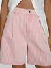 Women's High Waist Striped Plus Size Denim Shorts