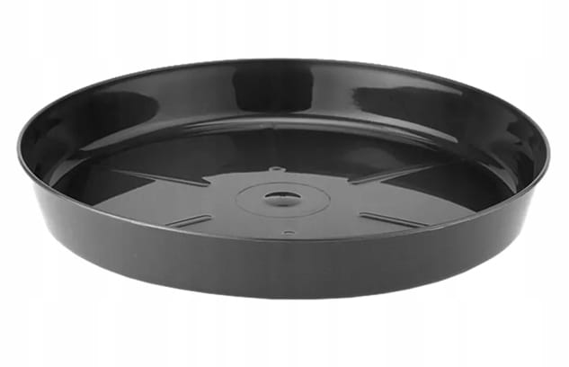 Black Flowerpot Saucer 169x24cm Plastic Glossy