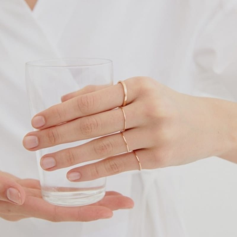 LOVE ME MONSTER [Surgical_4 Set] Tiny Rosegold Surgical Rings