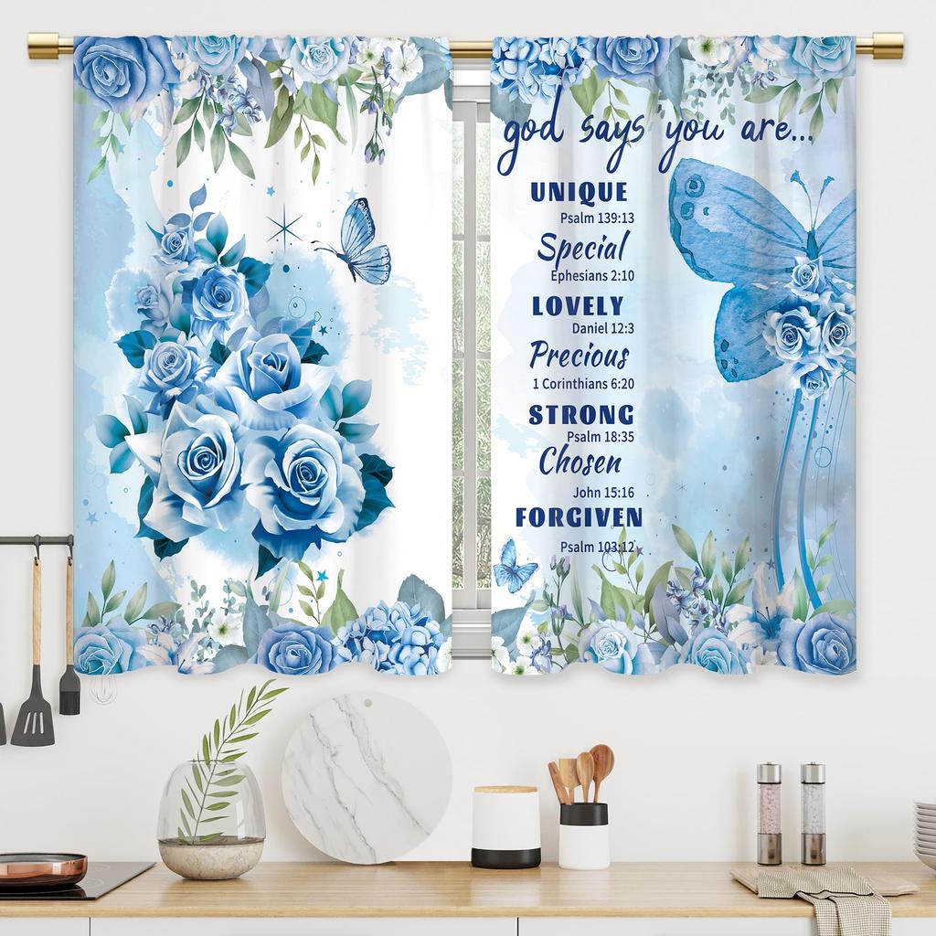2 Panels Floral Curtains Wildflower Rod Pocket Colorful Leaves Spring Nature Rustic Bedroom Living Room Treatment Fabric