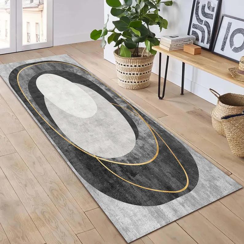 

Modern Minimalist Hallway Runner Floor Mat Rugs Carpets Home Decoration Washable Area Rug Nordic Style Rugs for Bedroom Rugs 50x150CM