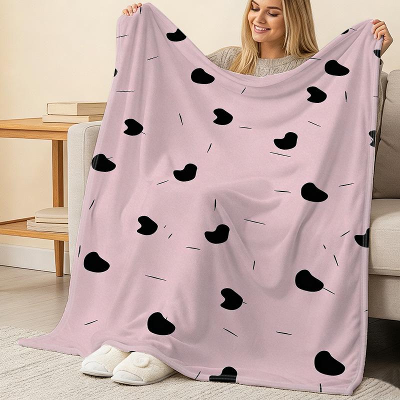 Minimalist High-Density Flannel Blanket Skin-Friendly Snug Throw, Ideal for Sofa, Bedroom, Living Room, Warm Decor, Valentine's Gift