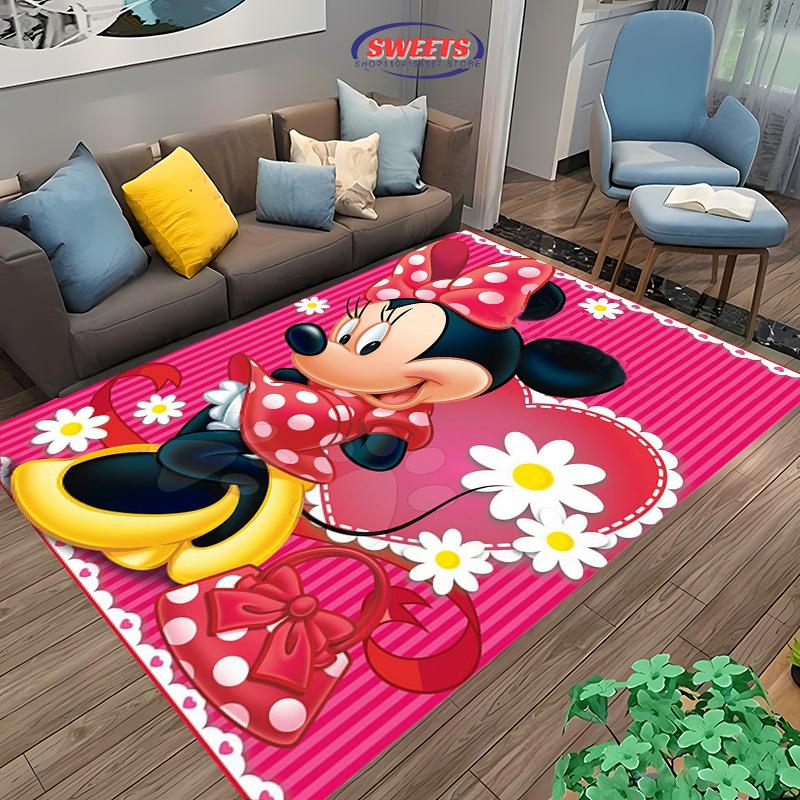 New To Disney Mickey Mouse Carpet! Bedroom Living Room Bed Mat, Non-slip Exquisite Home Decor, Durable Machine Washable Rug Gift