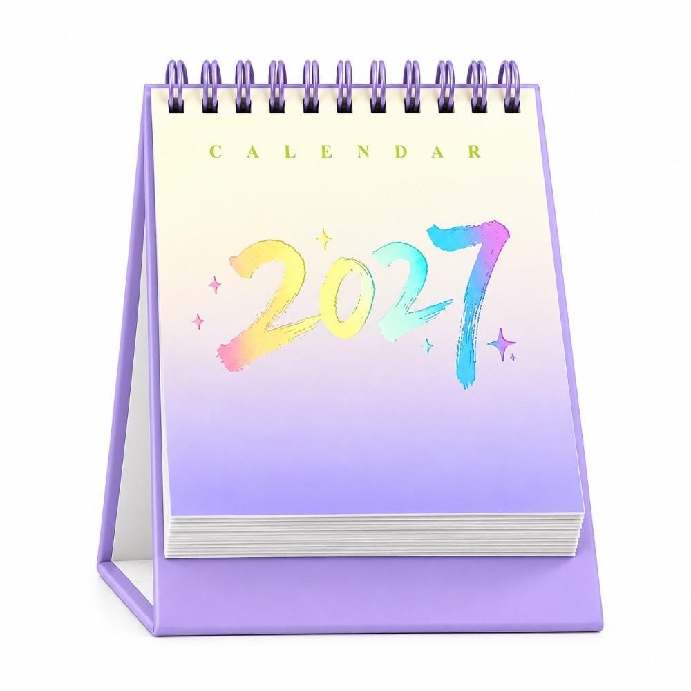 Dual-Sided Use 2027 Calendar Flip Design Table Calendar Portable Monthly Planner Calendar Students