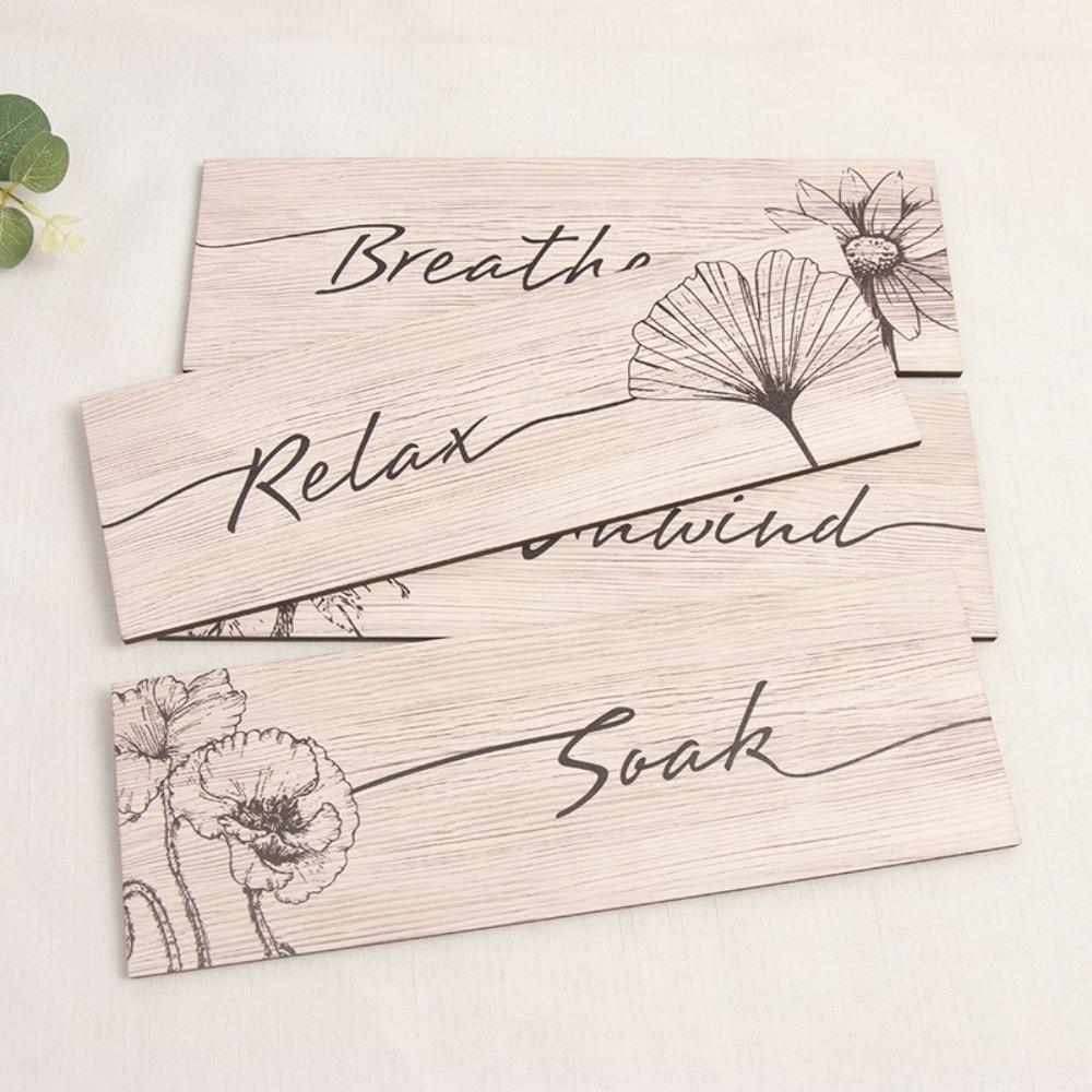 Wooden Floral Wall Art Handmade Wall Decor Paintings Creative Plants Hanging Sign  Bathroom Decor